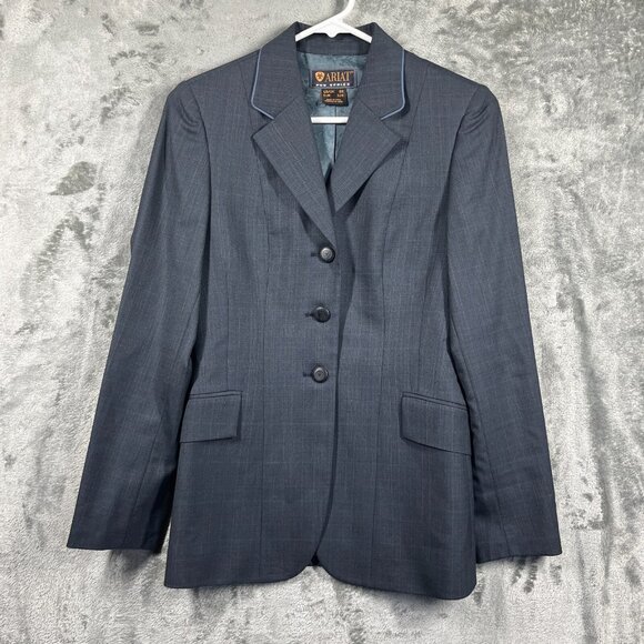 Ariat Pro Series Blazer Womens 8R Gray 100% Wool Equestrian Show Coat Jacket - Picture 1 of 14